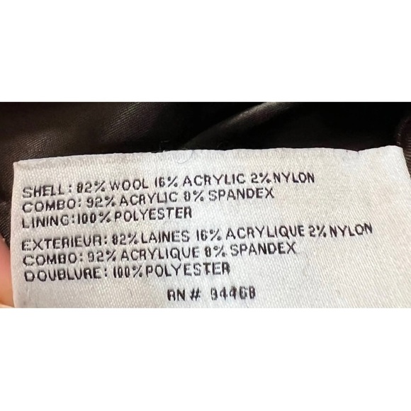 Laundry by Shelli Segal Womens Sz 6 Long Blue Tweed Houndstooth Wool Belted Coat - Picture 11 of 11